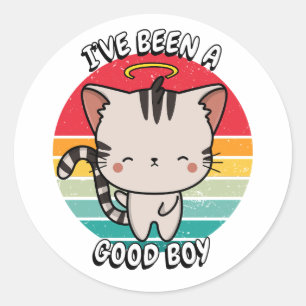 Adesivo Eu fui um bom menino - gato de mesa