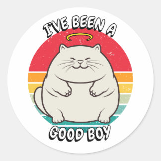 Adesivo Eu fui um bom menino - gato gordo