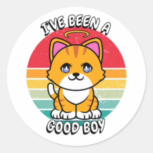 Adesivo Eu fui um bom menino - gato laranja