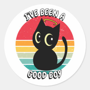 Adesivo Eu fui um bom menino - gato preto