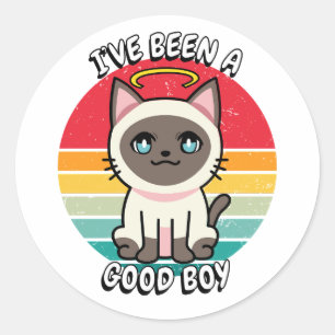 Adesivo Eu fui um bom menino - gato siamês