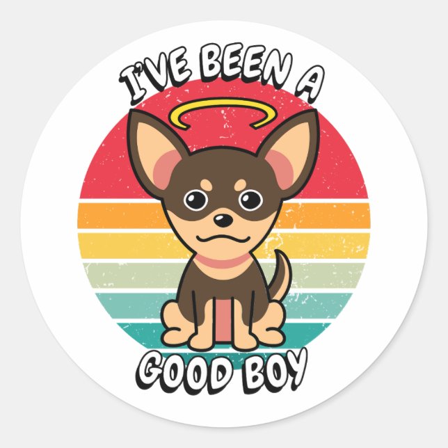 Adesivo Eu fui um bom menino - um pequeno cão (Frente)