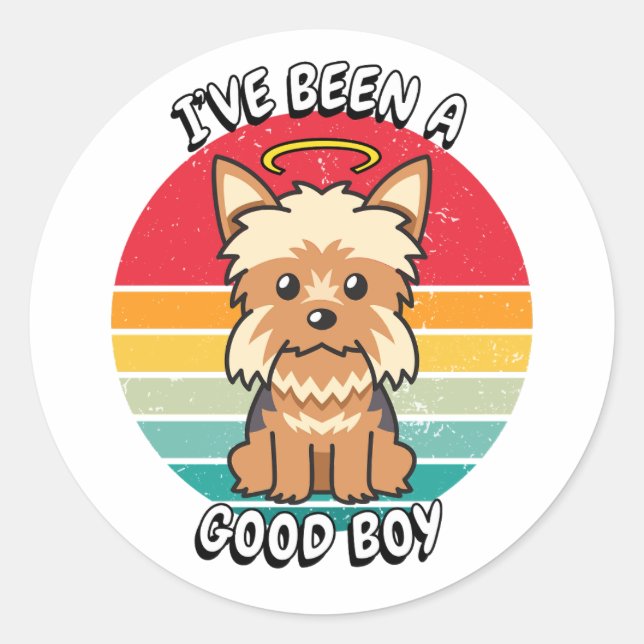 Adesivo Eu fui um bom menino - yorkshire terrier (Frente)