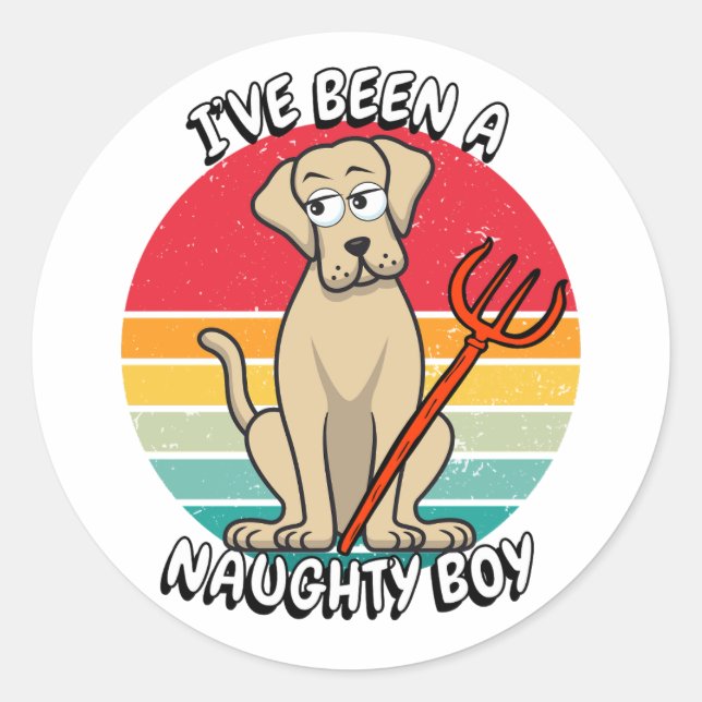 Adesivo Eu fui um garoto malvado - cachorro grande (Frente)