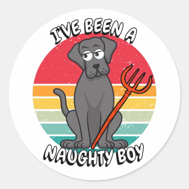 Adesivo Eu fui um garoto malvado - cachorro grande (Frente)