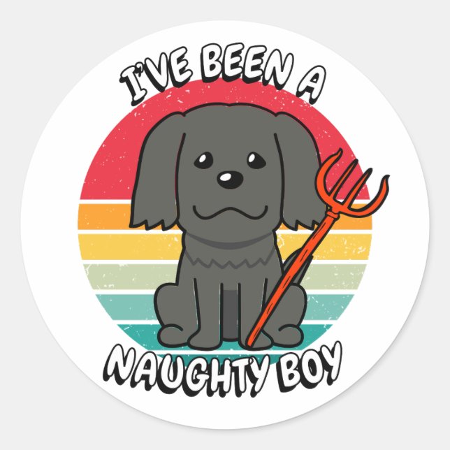 Adesivo Eu fui um garoto malvado - cachorro negro (Frente)