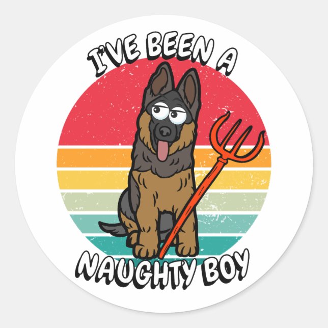 Adesivo Eu fui um garoto malvado - cão guarda (Frente)