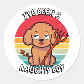 Adesivo Eu fui um garoto malvado - cão marrom