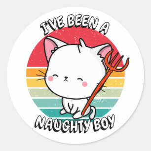 Adesivo Eu fui um garoto malvado - gato branco