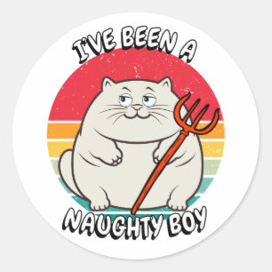 Adesivo Eu fui um garoto malvado - gato gordo