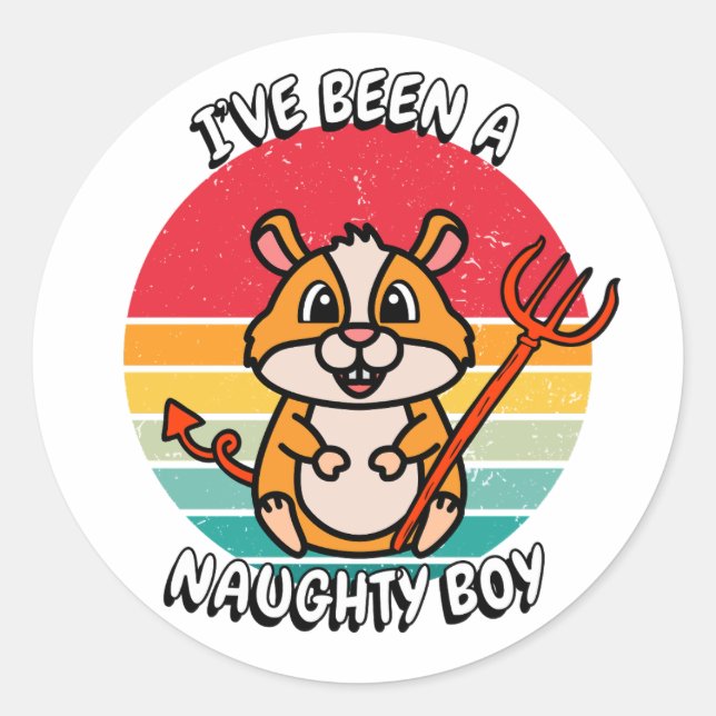 Adesivo Eu fui um garoto malvado - hamster (Frente)