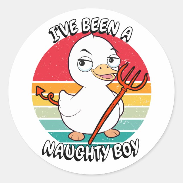 Adesivo Eu fui um garoto malvado - pato (Frente)