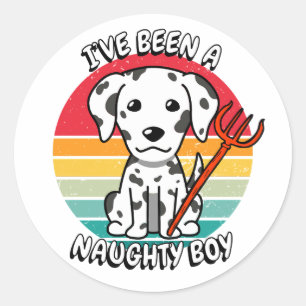 Adesivo Eu fui um menino travesso - cachorro dalmata