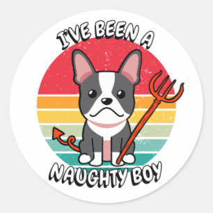 Adesivo Eu fui um menino travesso - um buldogue francês