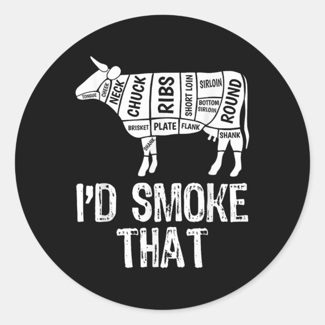 Adesivo Eu Fumava Aquele Churrasco De Vaca Fumando Churras (Frente)