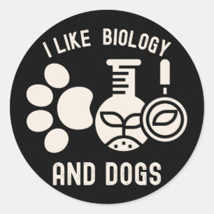 Adesivo Eu Gosto de Biologia e Cachorros, Estudante de Bio