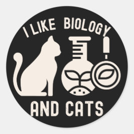 Adesivo Eu Gosto de Biologia e Gatos, Graduado em Biologia