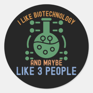Adesivo Eu Gosto de Biotecnologia e Talvez Goste de 3 Pess
