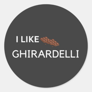 Adesivo eu gosto de chocolate ghirardelli