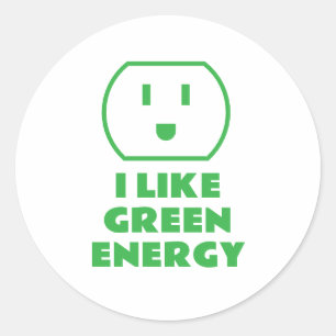 Adesivo Eu gosto de energia verde, de uma tomada elétrica 