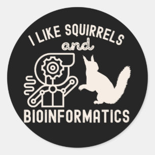 Adesivo Eu Gosto de Esquilos e Bioinformática