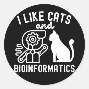 Adesivo Eu Gosto de Gatos e Bioinformática