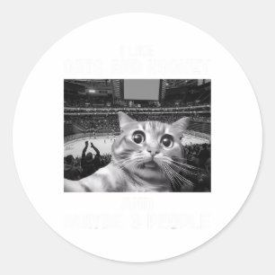 Adesivo Eu Gosto de Gatos e Hóquei Talvez 3 Pessoas Meme D