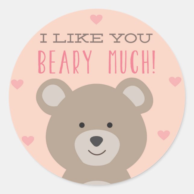 Adesivo Eu Gosto De Você Beary Muito Namorados Sticker (Frente)