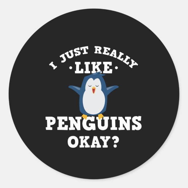 Adesivo Eu Gosto Muito De Pinguins Citação (Frente)