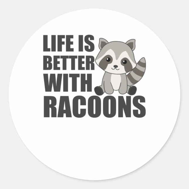 Adesivo Eu Gosto Muito De Racoons Cute Raccoon (Frente)