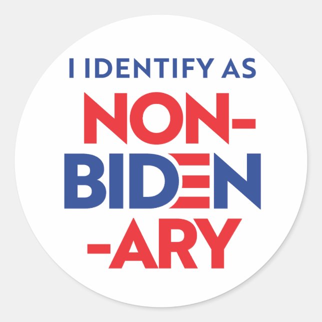 Adesivo Eu identifico-me como Não-Bidenário (Frente)