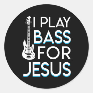 Adesivo Eu jogo a guitarra baixa cristã baixa de Jesus
