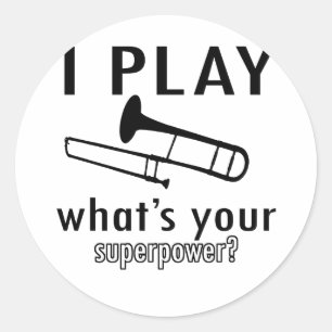 Adesivo Eu jogo o trombone