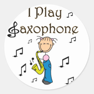 Adesivo Eu jogo t-shirt e presentes do saxofone