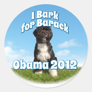 Adesivo Eu Latido pelo Barack, Bo o primeiro cachorro Obam