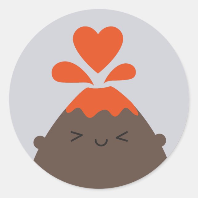 Adesivo Eu Lava Seu Vulcão Kawaii (Frente)