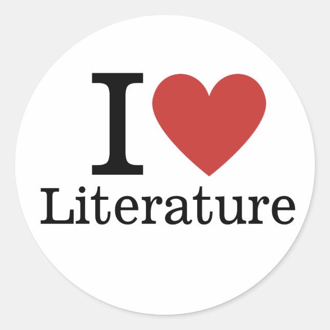 Adesivo Eu ❤️ Literatura de Amor para Faculdade/Estudantes (Frente)
