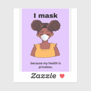 Adesivo Eu masco porque minha saúde é inestimável.