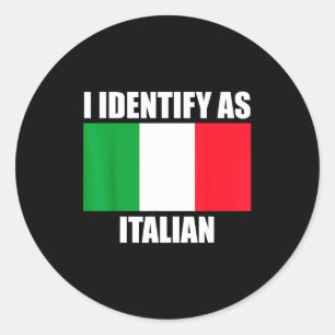 Adesivo Eu Me Identifico Como Italiano Bandeira Divertida