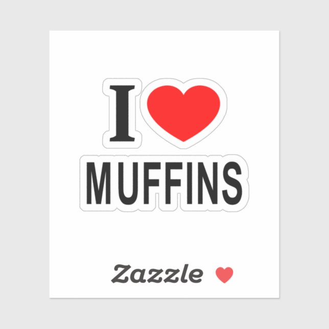 Adesivo Eu ❤️ MUFFINS Eu AMO MUFFINS Eu ADORO MUFFINS Vini (Folha)