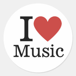 Adesivo Eu ❤️ música para estudantes/faculdade