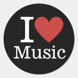 Adesivo Eu ❤️ música para estudantes/faculdade