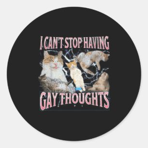 Adesivo Eu não consigo parar de ter pensamentos gays Meme