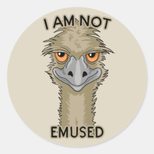 Adesivo Eu Não Estou Embutido Engraçado Emu Pun  Beige