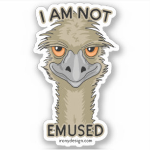 Adesivo Eu Não Estou Embutido Engraçado Emu Pun Contour 