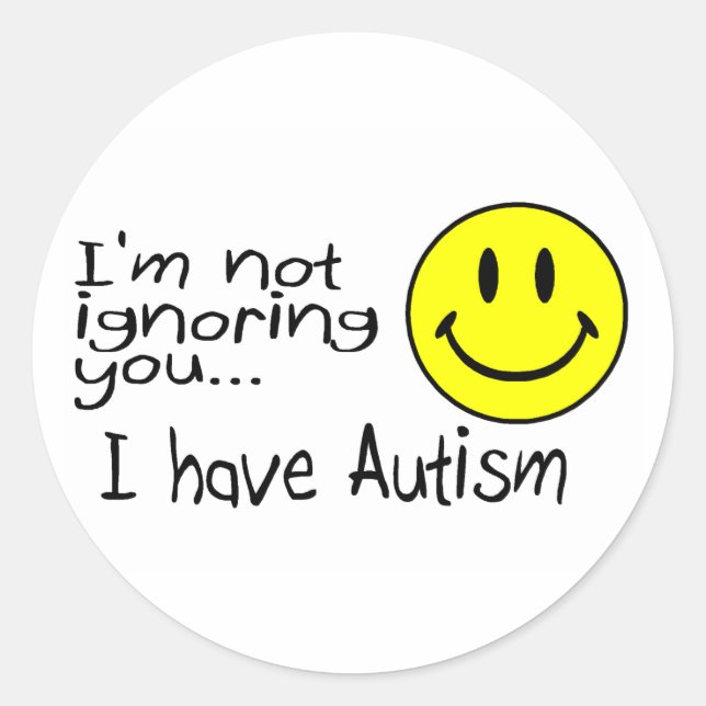 Adesivo Eu Não Estou Ignorando Você Eu Tenho Autismo (Frente)