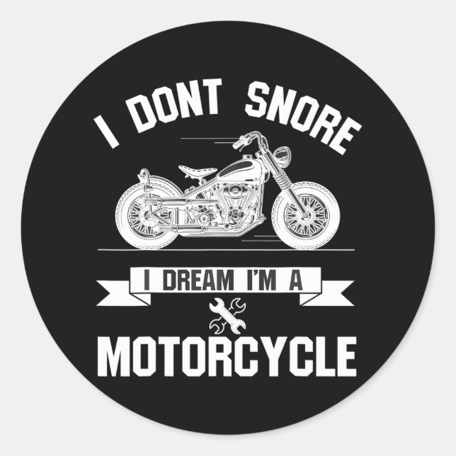 Adesivo Eu não ronco sonho eu sou um presente de motocicle (Frente)