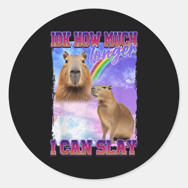 Adesivo Eu Não Sei Quanto Tempo Eu Posso Jogar Capybara (Frente)
