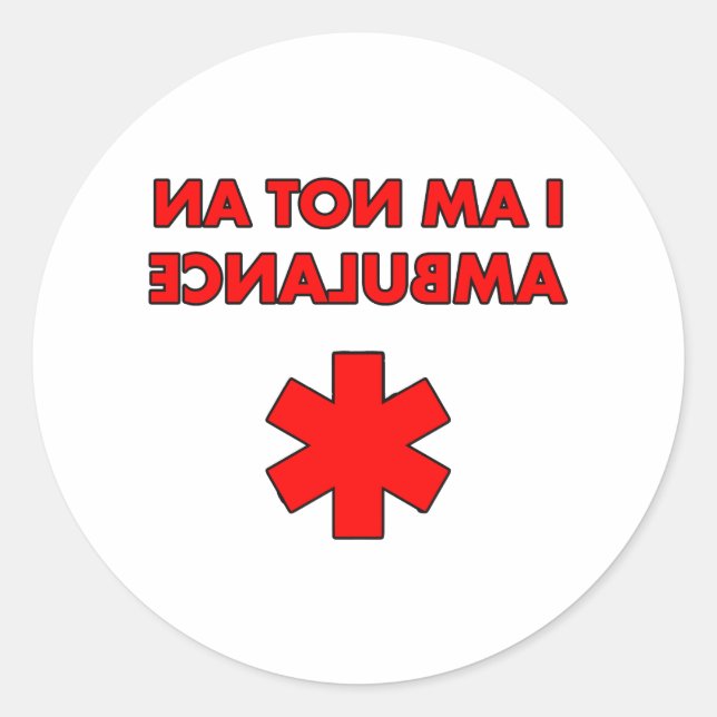 Adesivo eu não sou uma ambulância (Frente)