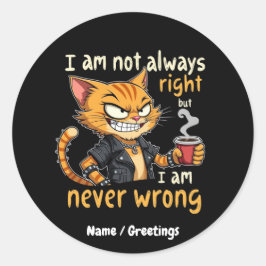 Adesivo Eu nem sempre estou certo, mas nunca estou errado